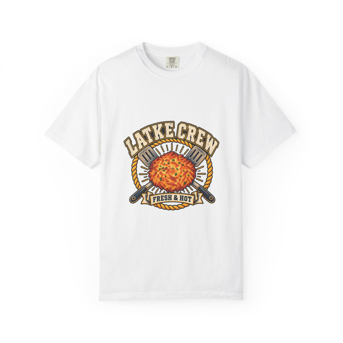 Latke Crew Illustration T-Shirt | Hanukkah Potato Pancake Design