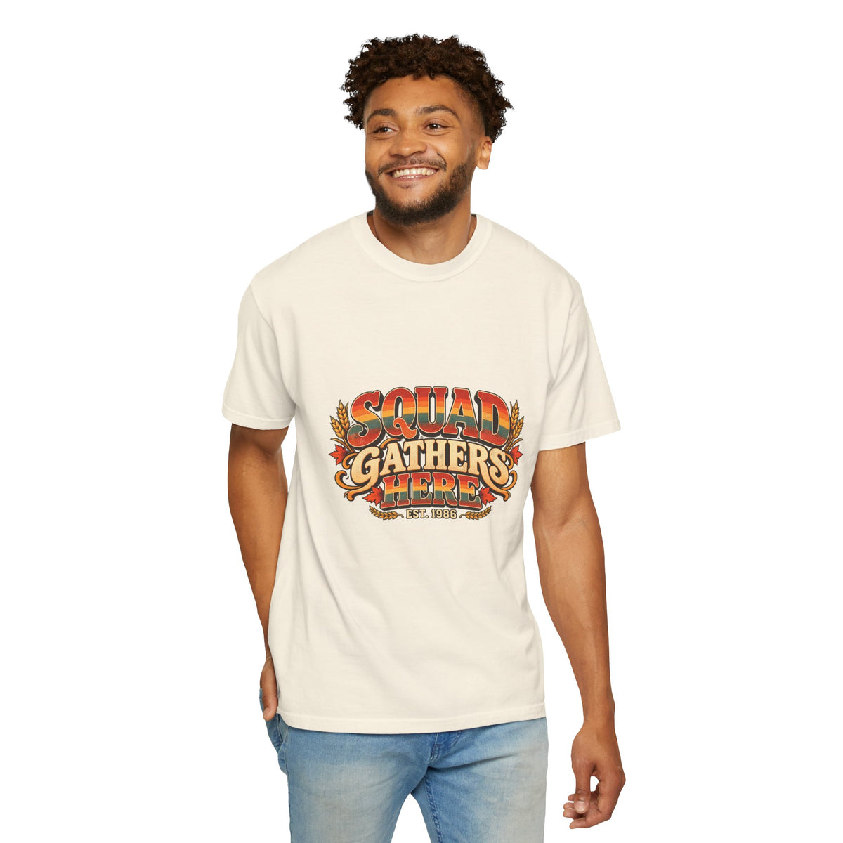 Squad Gathers Here T-Shirt — Retro Thanksgiving Family Reunion Tee, Vintage Fall Gathering Shirt, Friendsgiving