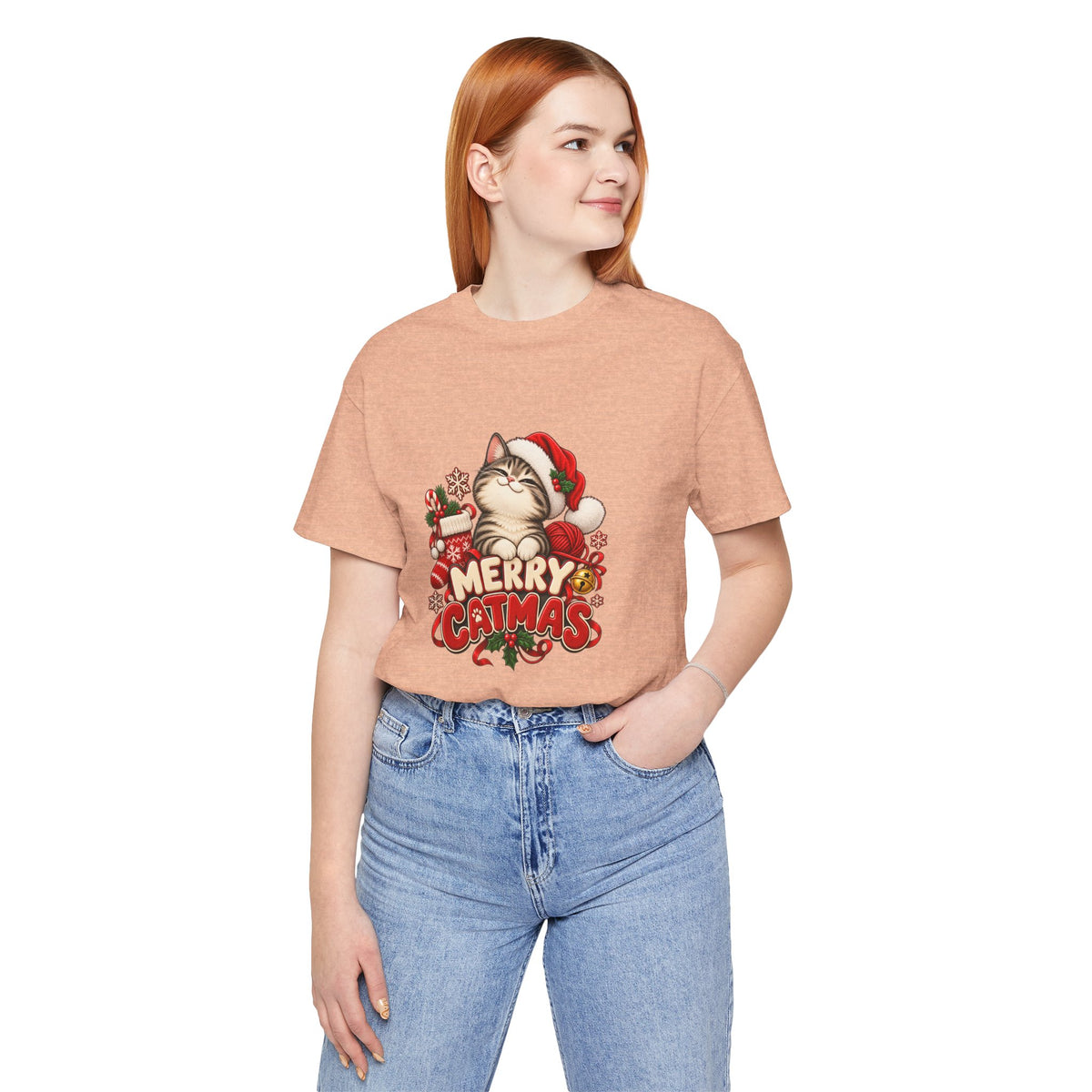 Merry Catmas T-Shirt – Cute Christmas Cat Holiday Tee
