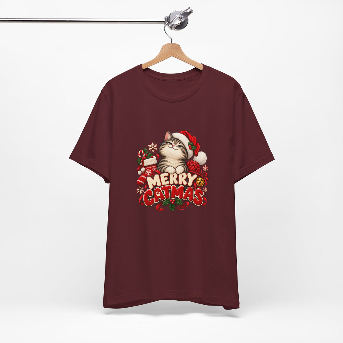 Merry Catmas T-Shirt – Cute Christmas Cat Holiday Tee