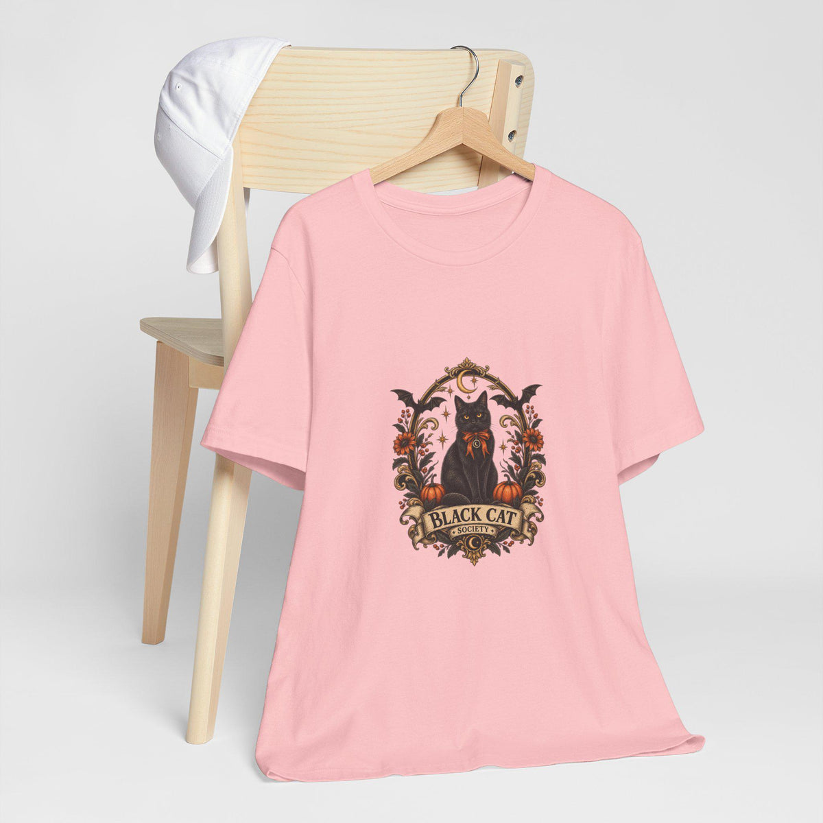 Black Cat Crest Tee | Halloween Vintage Cat Illustration