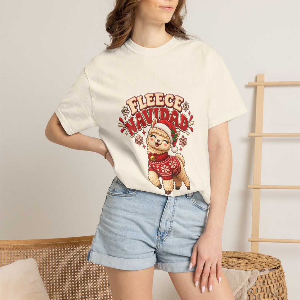 Fleece Navidad Tee — Cute Llama Christmas T-Shirt