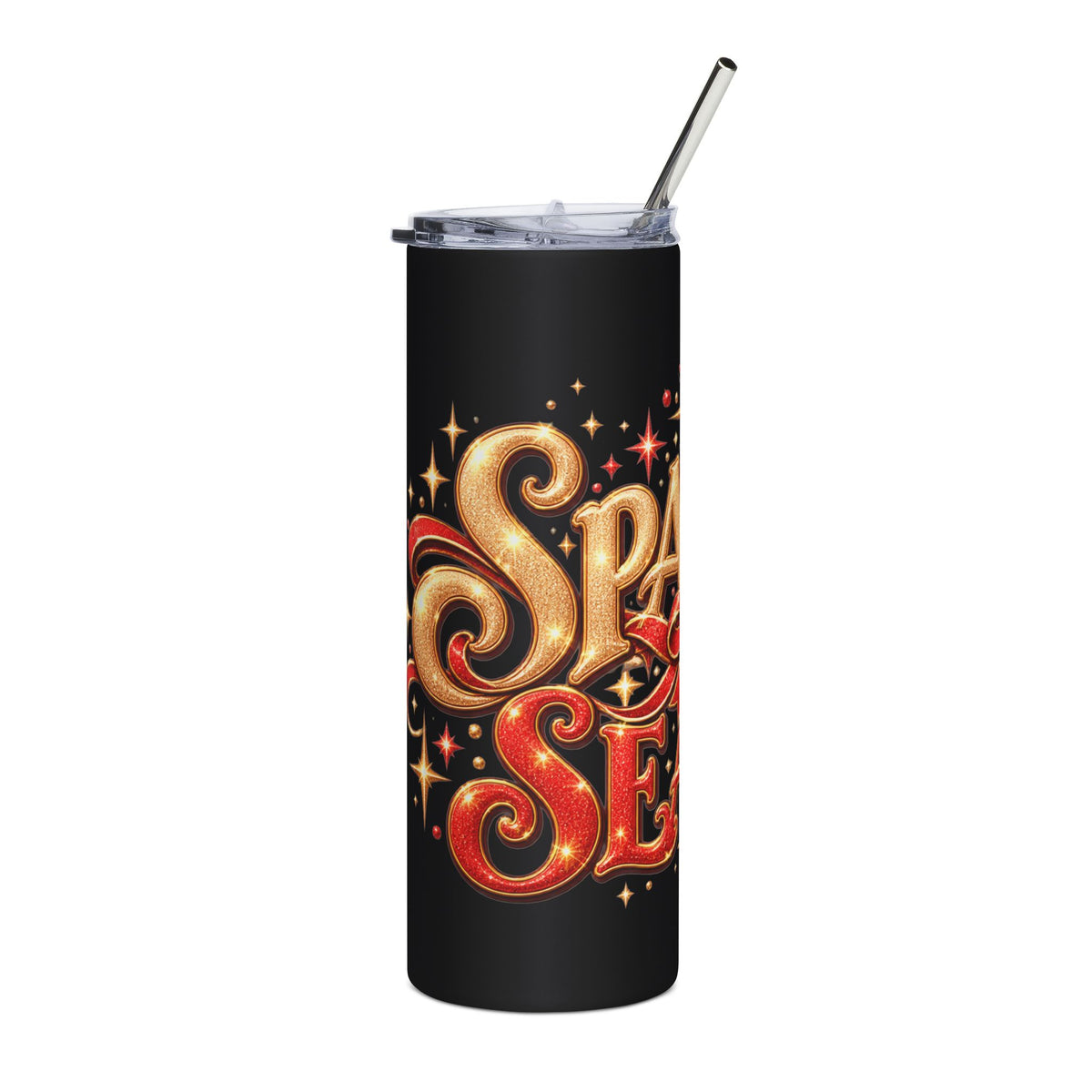 20oz Stainless Tumbler — "Sparkle Season" Holiday Stainless Steel Travel Cup