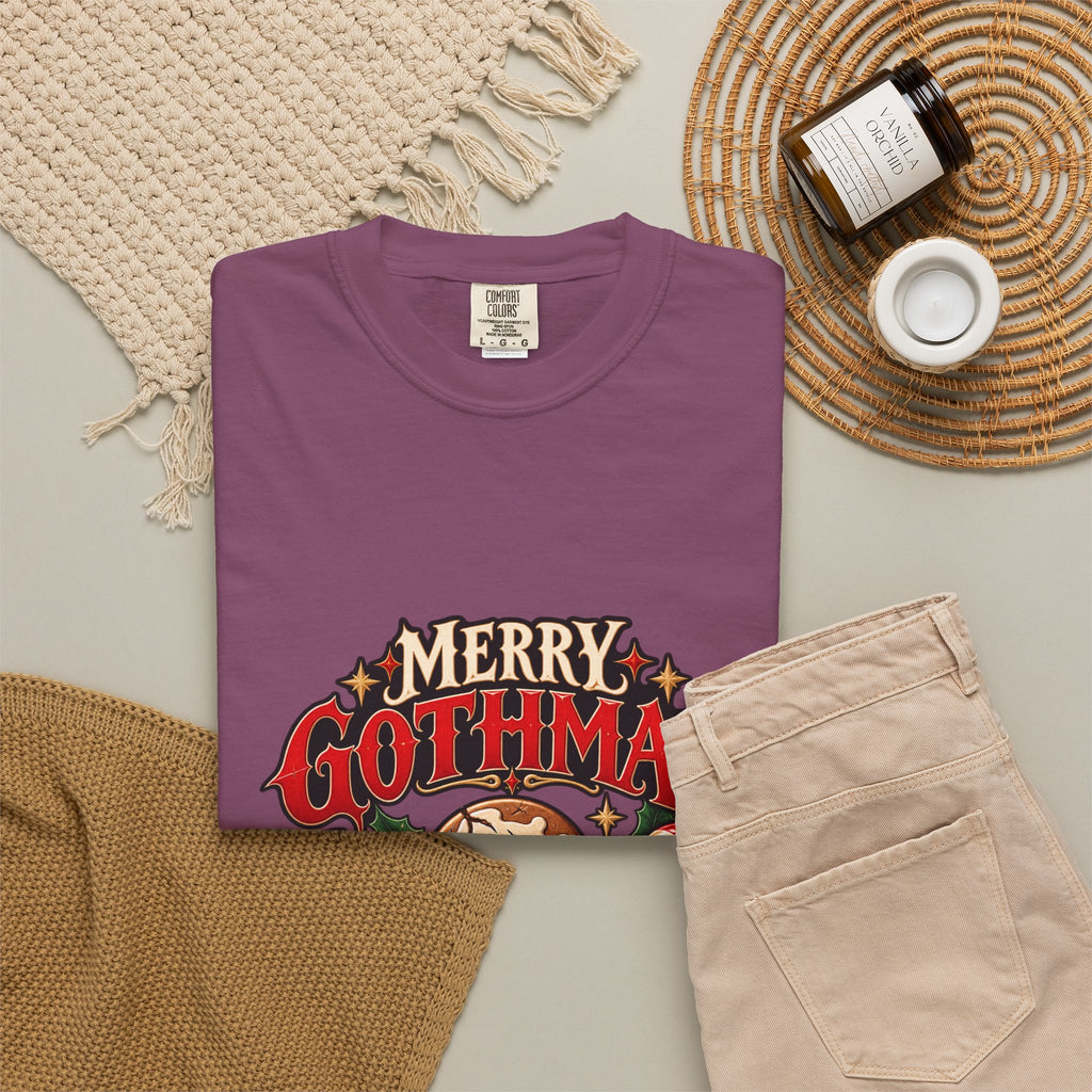 Merry Gothmas skull gingerbread graphic T-shirt | Gothic Christmas tee