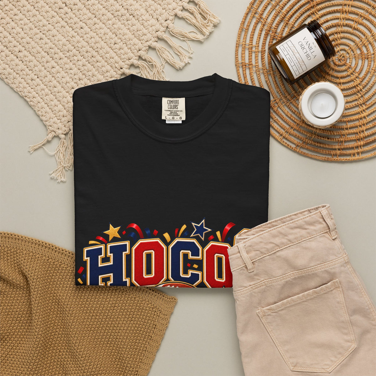 HOCO? Football Homecoming T-shirt | School Spirit, Stars & Banner Design