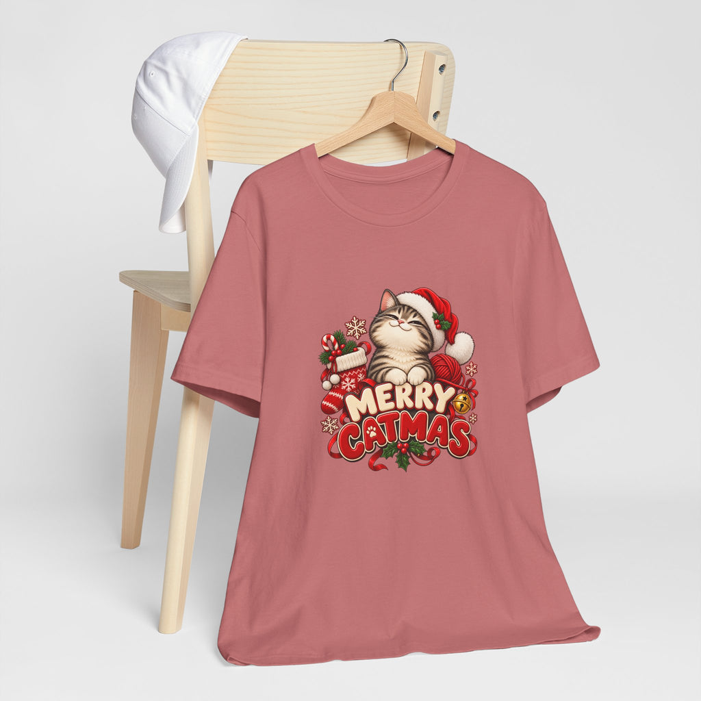 Merry Catmas T-Shirt – Cute Christmas Cat Holiday Tee