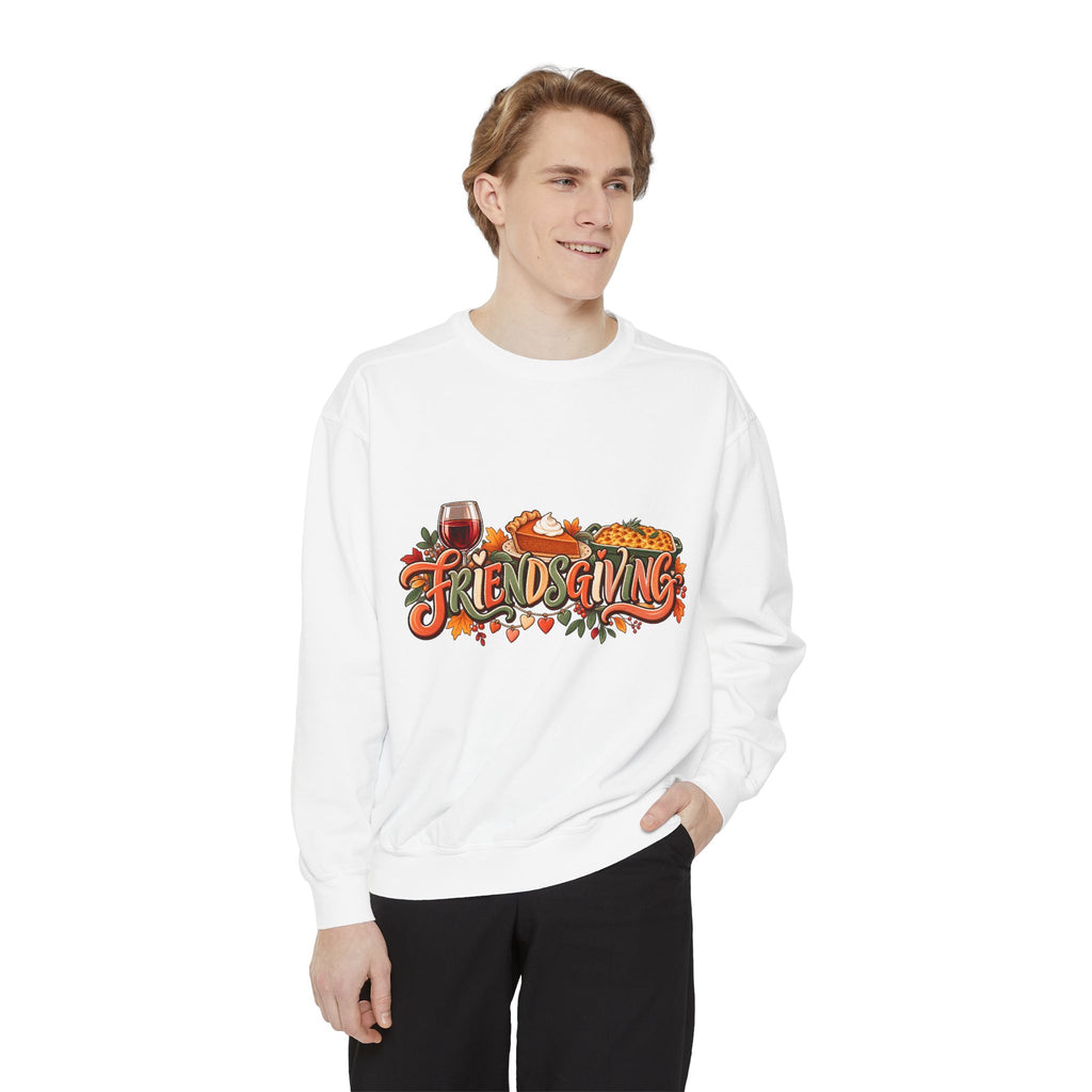Friendsgiving sweatshirt | Thanksgiving fall leaves turkey wine
