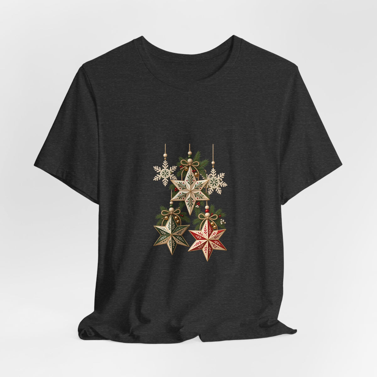 Christmas Star Ornaments T-Shirt — Vintage Holiday Stars Tee