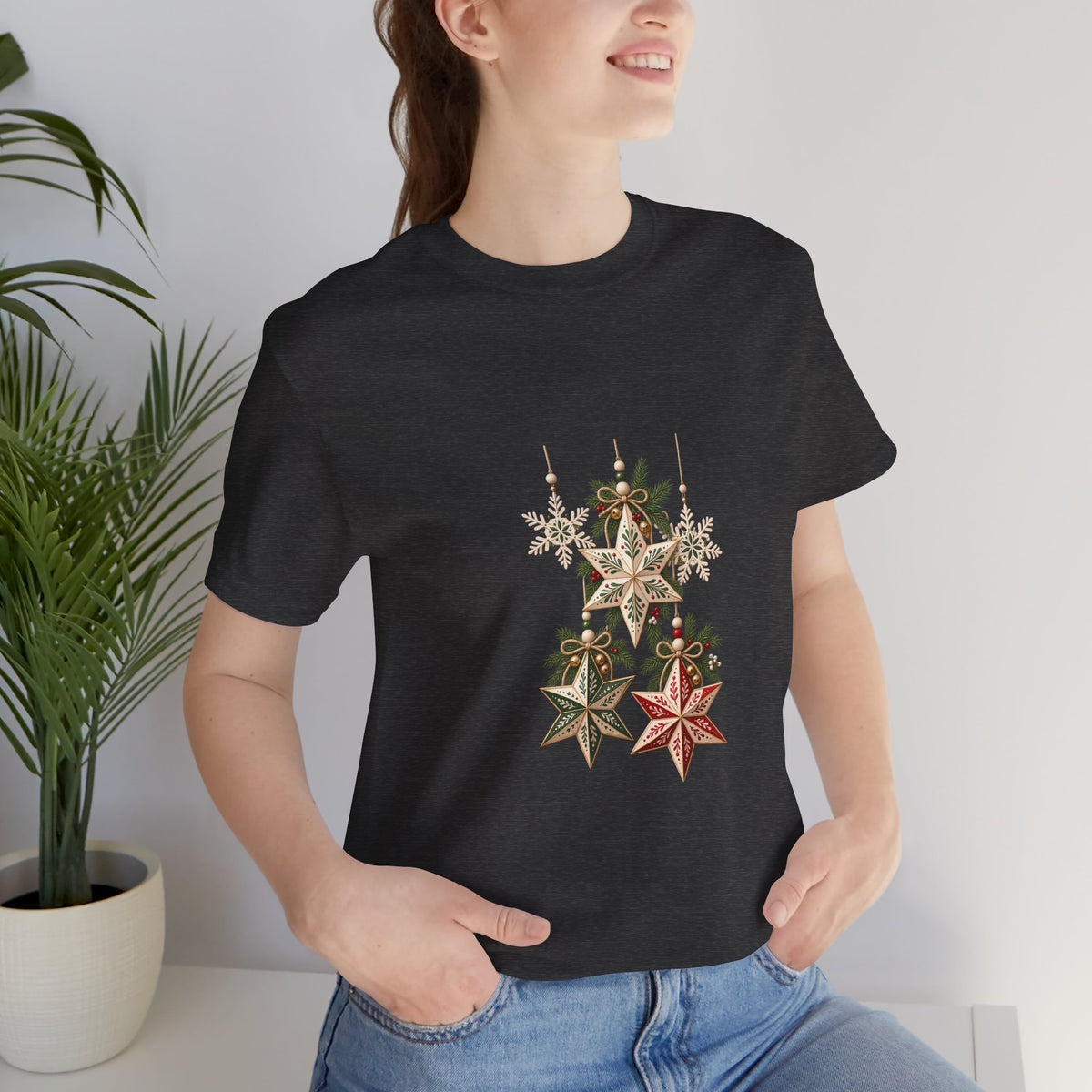 Christmas Star Ornaments T-Shirt — Vintage Holiday Stars Tee