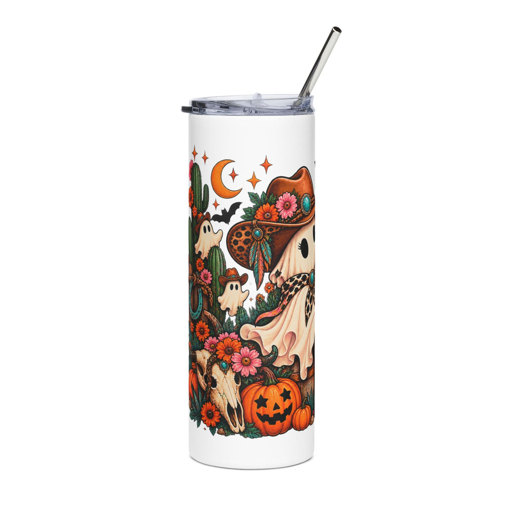 Cowboy Ghosts Halloween Tumbler | 20oz Stainless Steel Skinny Tumbler