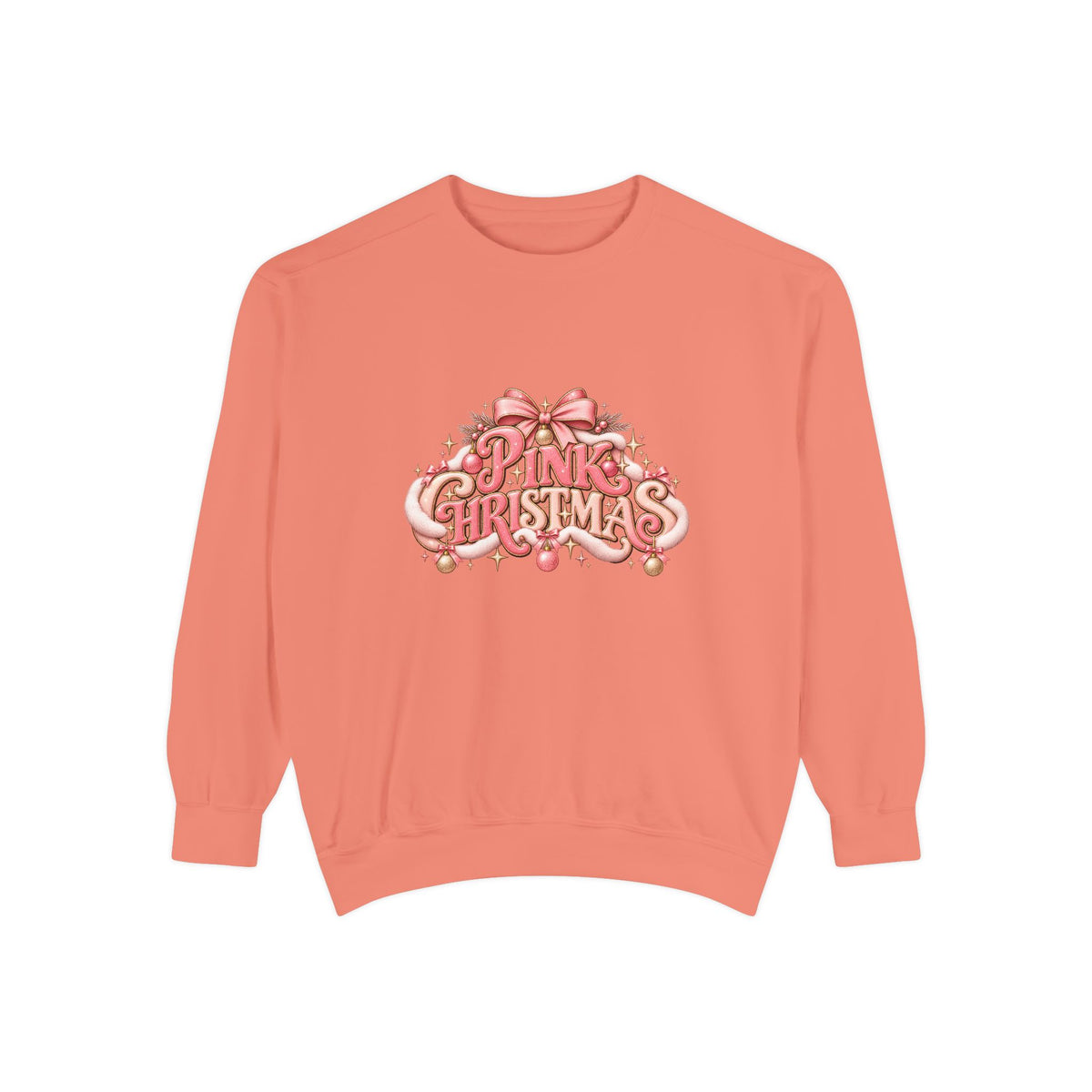 Pink Christmas Sweatshirt - Festive Pink Ribbon Holiday Crewneck