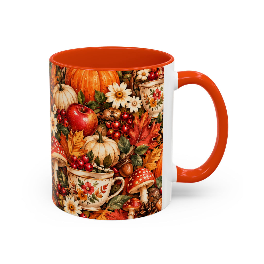 Autumn Harvest Mugs | Fall Pumpkins, Apples, Mushrooms, Daisies 11oz 15oz