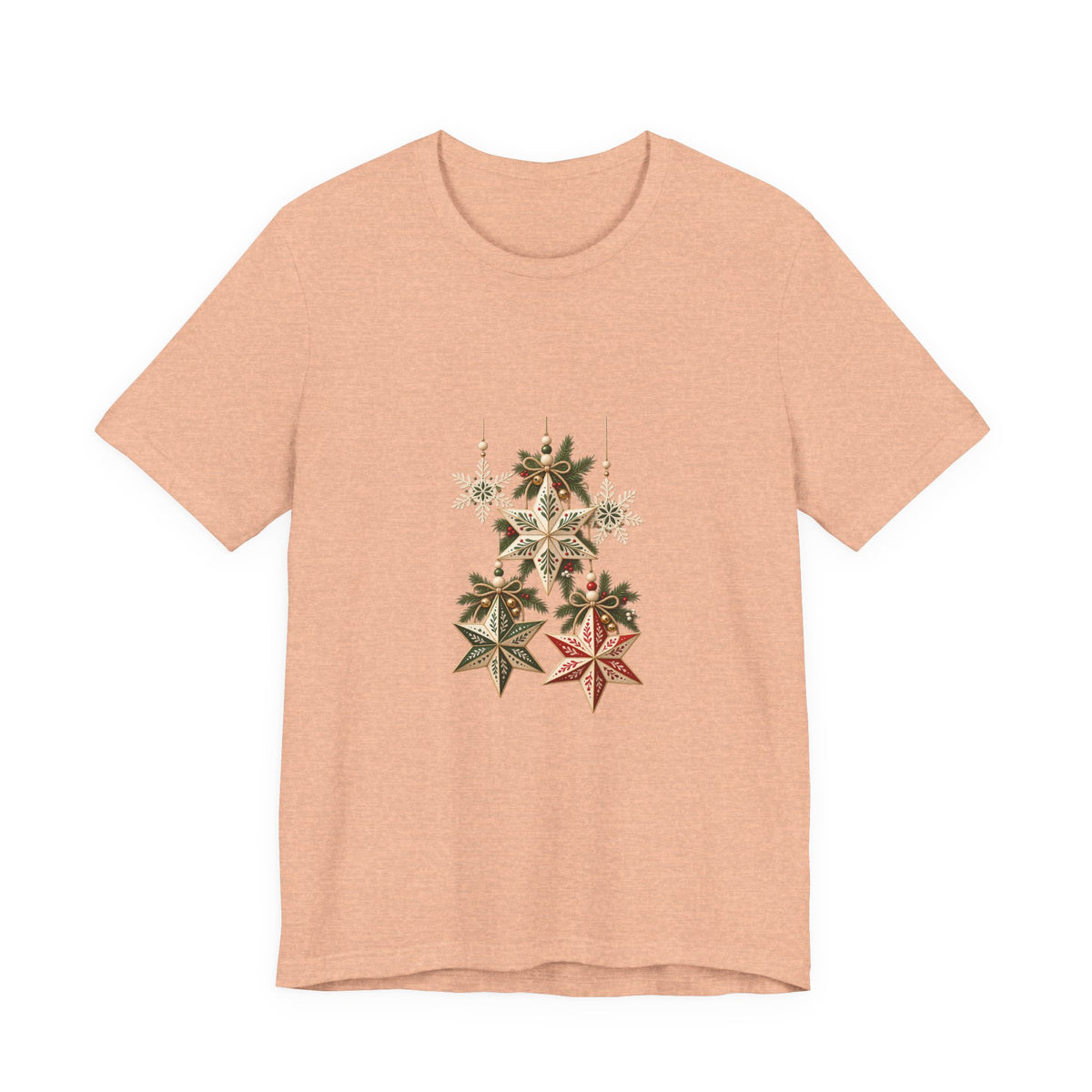 Christmas Star Ornaments T-Shirt — Vintage Holiday Stars Tee