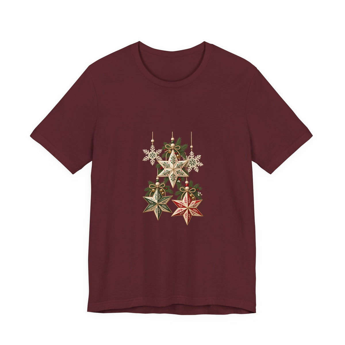 Christmas Star Ornaments T-Shirt — Vintage Holiday Stars Tee