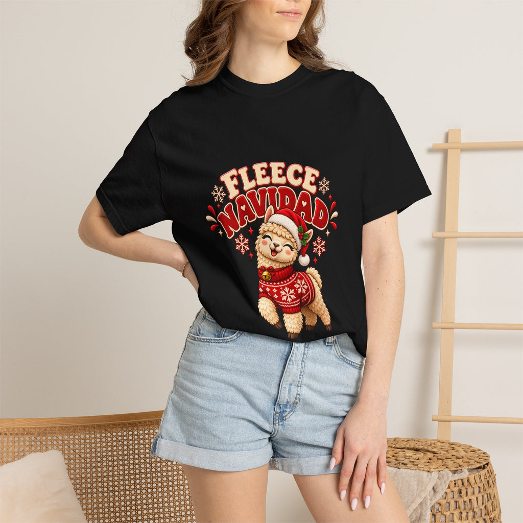 Fleece Navidad Tee — Cute Llama Christmas T-Shirt