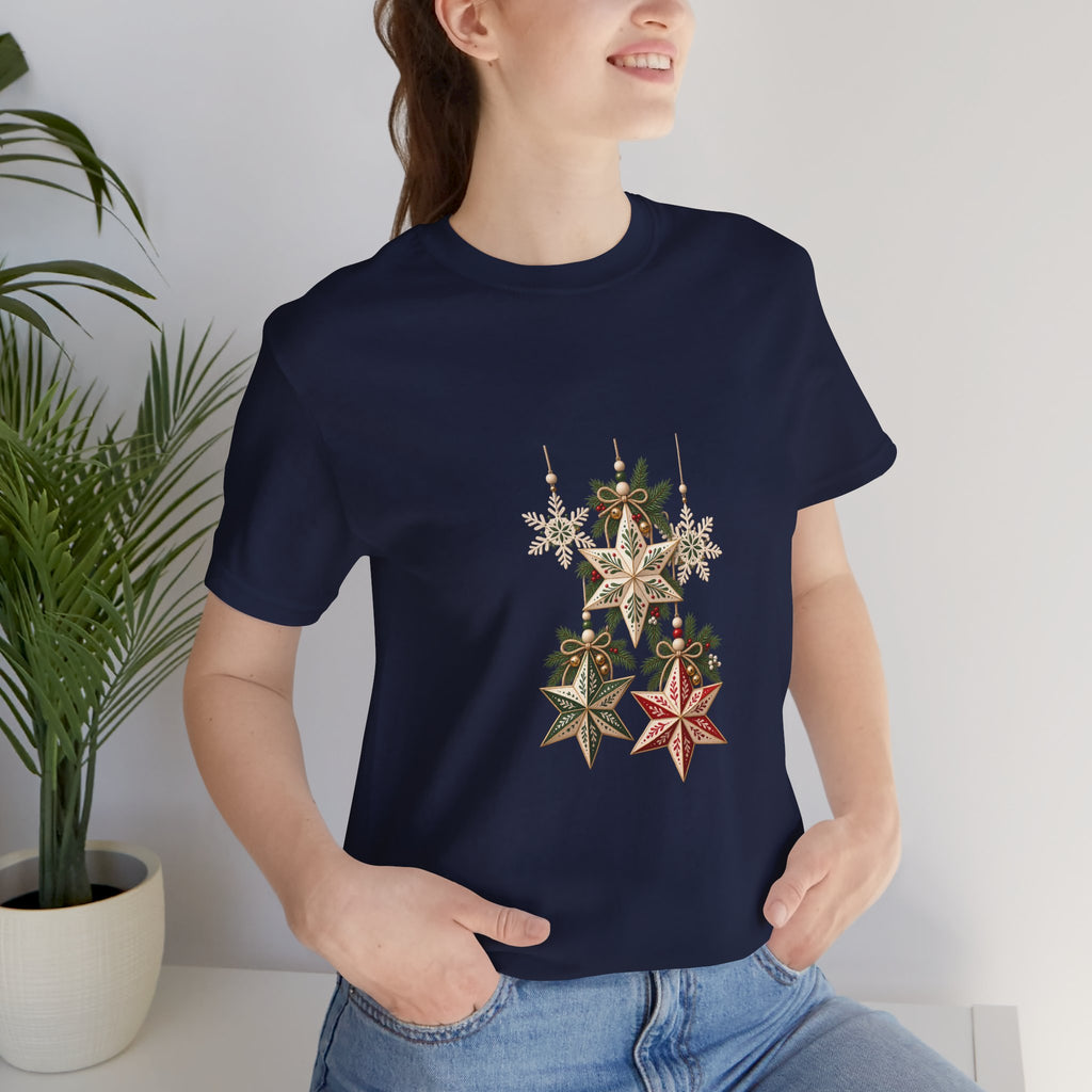Christmas Star Ornaments T-Shirt — Vintage Holiday Stars Tee