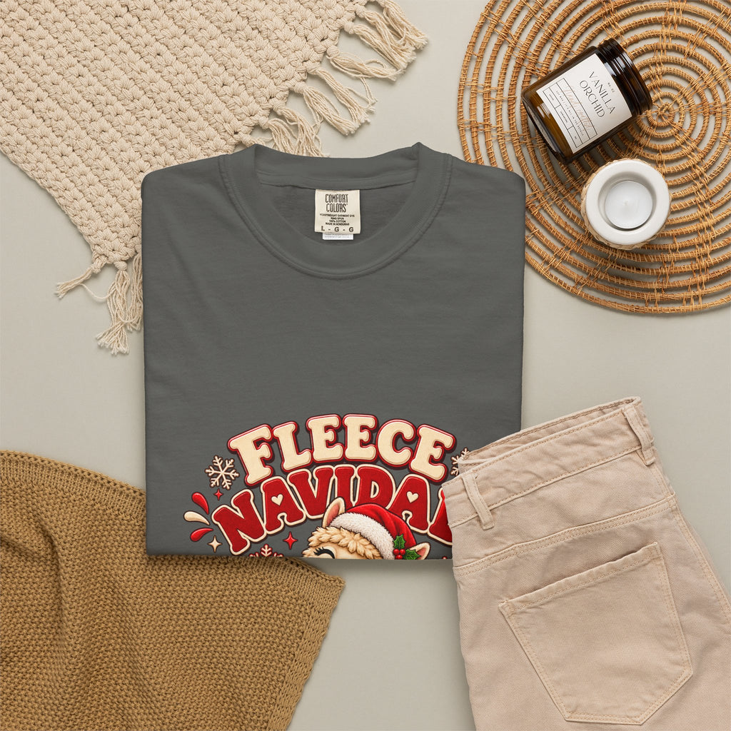 Fleece Navidad Tee — Cute Llama Christmas T-Shirt