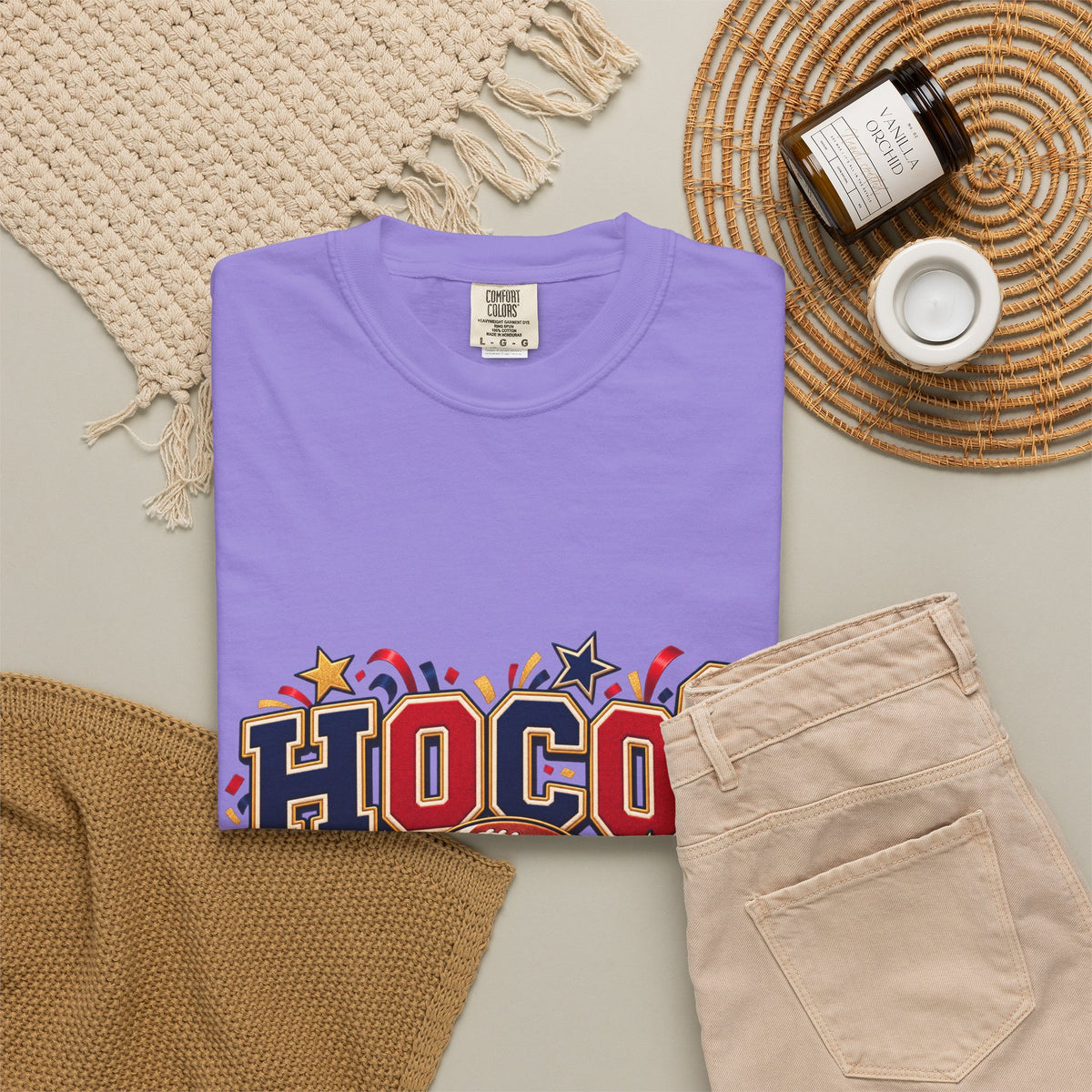 HOCO? Football Homecoming T-shirt | School Spirit, Stars & Banner Design