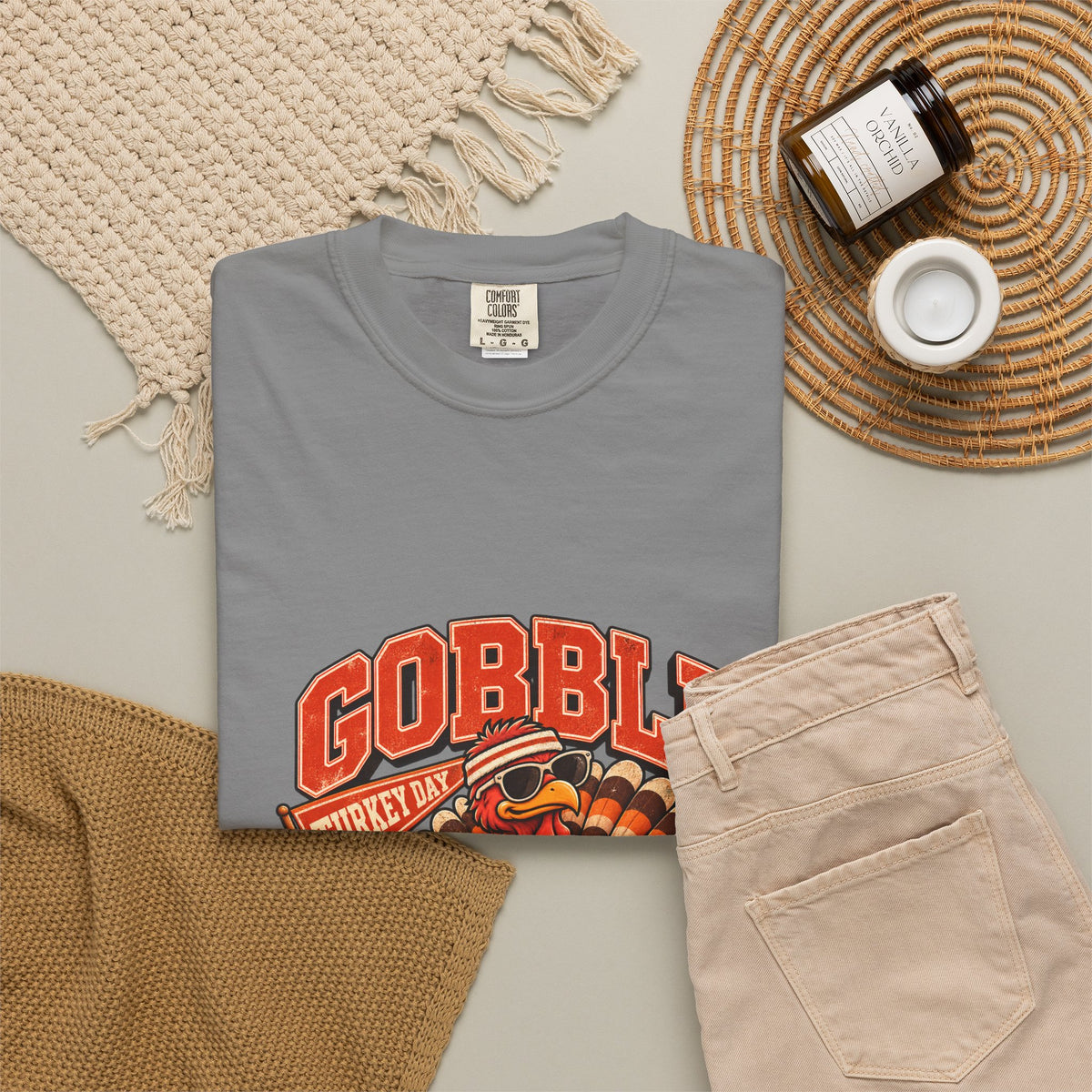 Gobble Squad Turkey Football Helmet T-Shirt | Thanksgiving Turkey Sports Tee