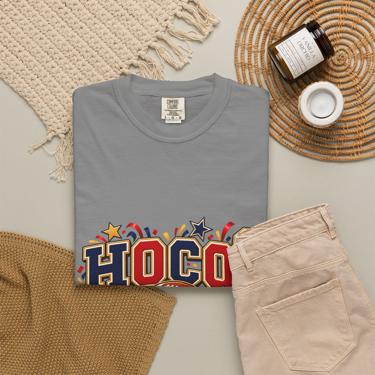 HOCO? Football Homecoming T-shirt | School Spirit, Stars & Banner Design