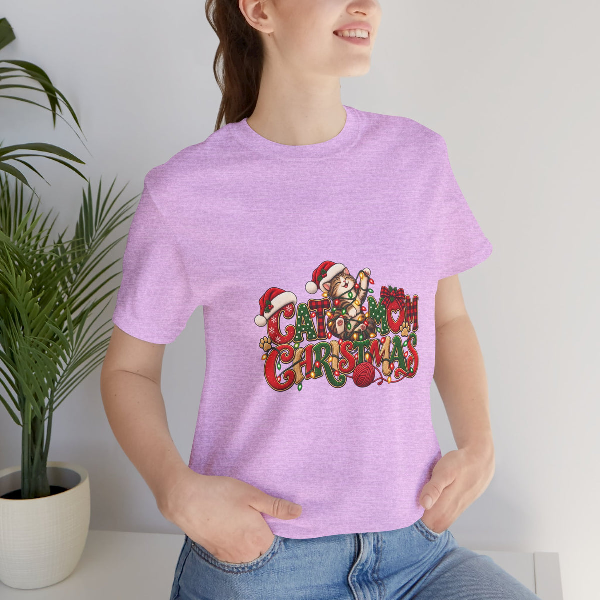 Christmas Cat Tee — Cute "Cat-ty Christmas" Holiday T-Shirt with Santa Cat Design