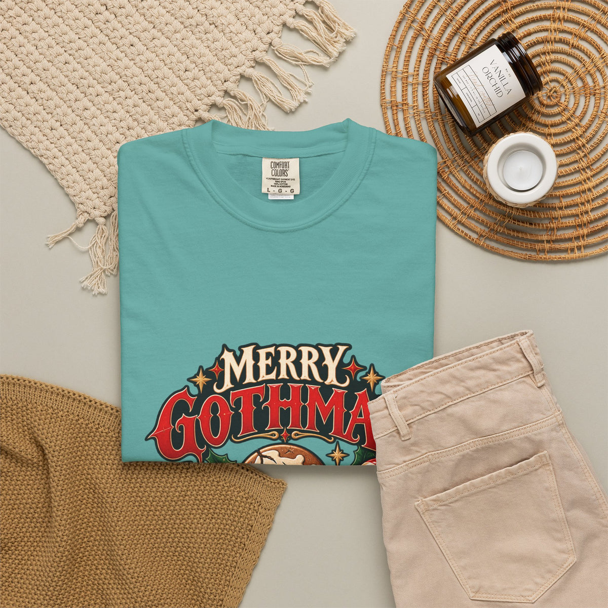 Merry Gothmas skull gingerbread graphic T-shirt | Gothic Christmas tee