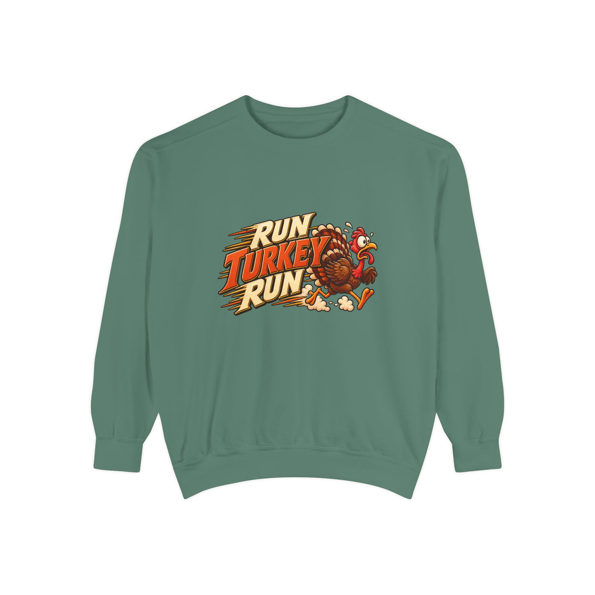 Run Turkey Run Sweatshirt — Funny Thanksgiving Crewneck Sweatshirt, Turkey Day Humor, Fall Family Gathering Top