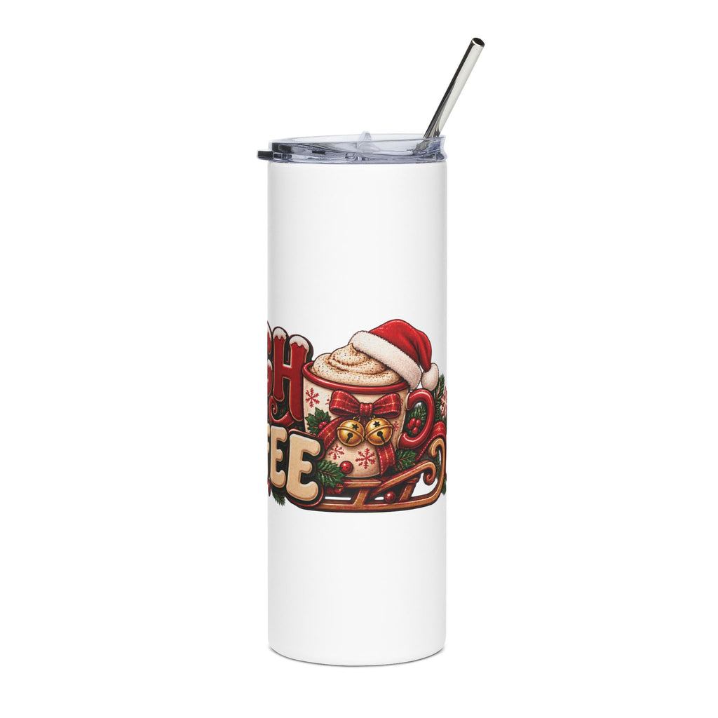 20oz Stainless Steel Tumbler — "Sleigh My Coffee" Christmas Travel Cup