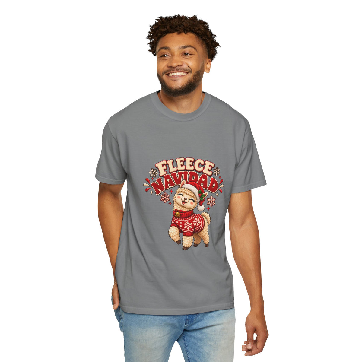 Fleece Navidad Tee — Cute Llama Christmas T-Shirt