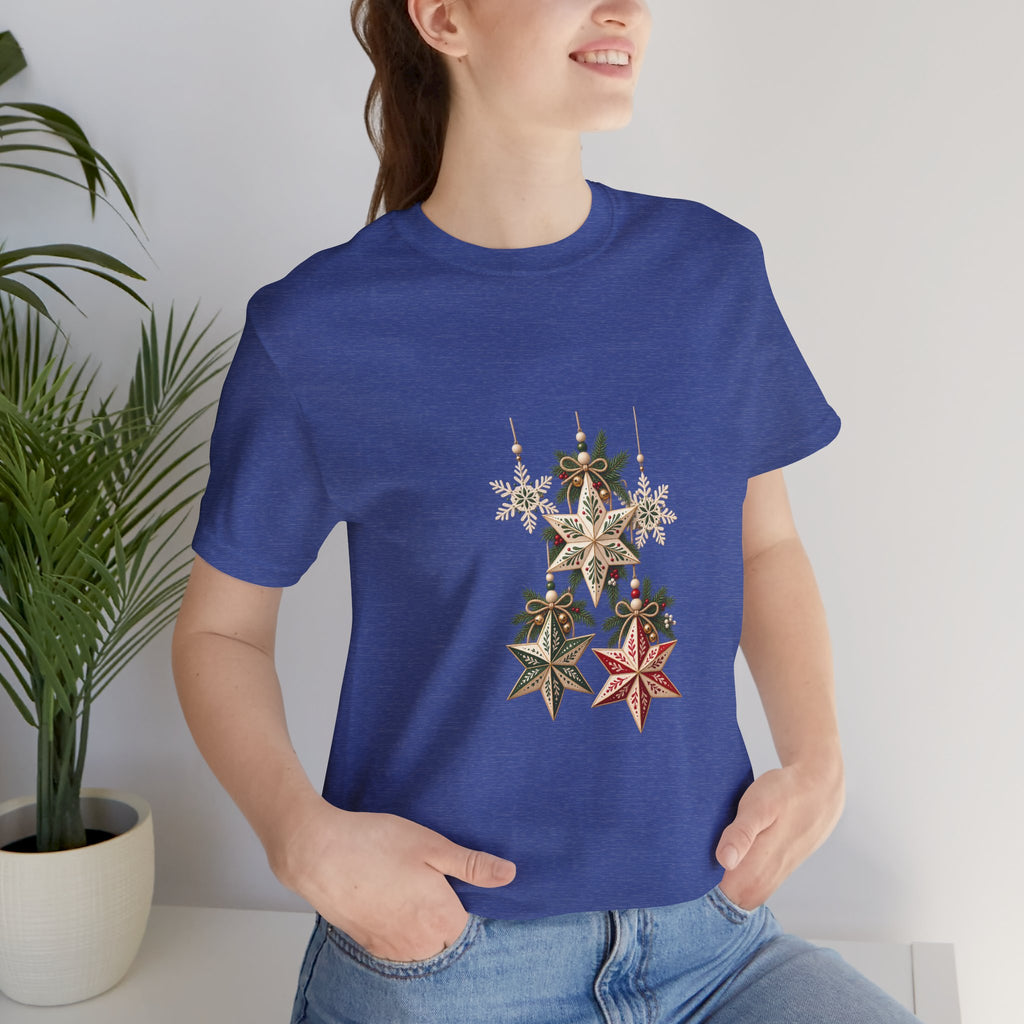 Christmas Star Ornaments T-Shirt — Vintage Holiday Stars Tee