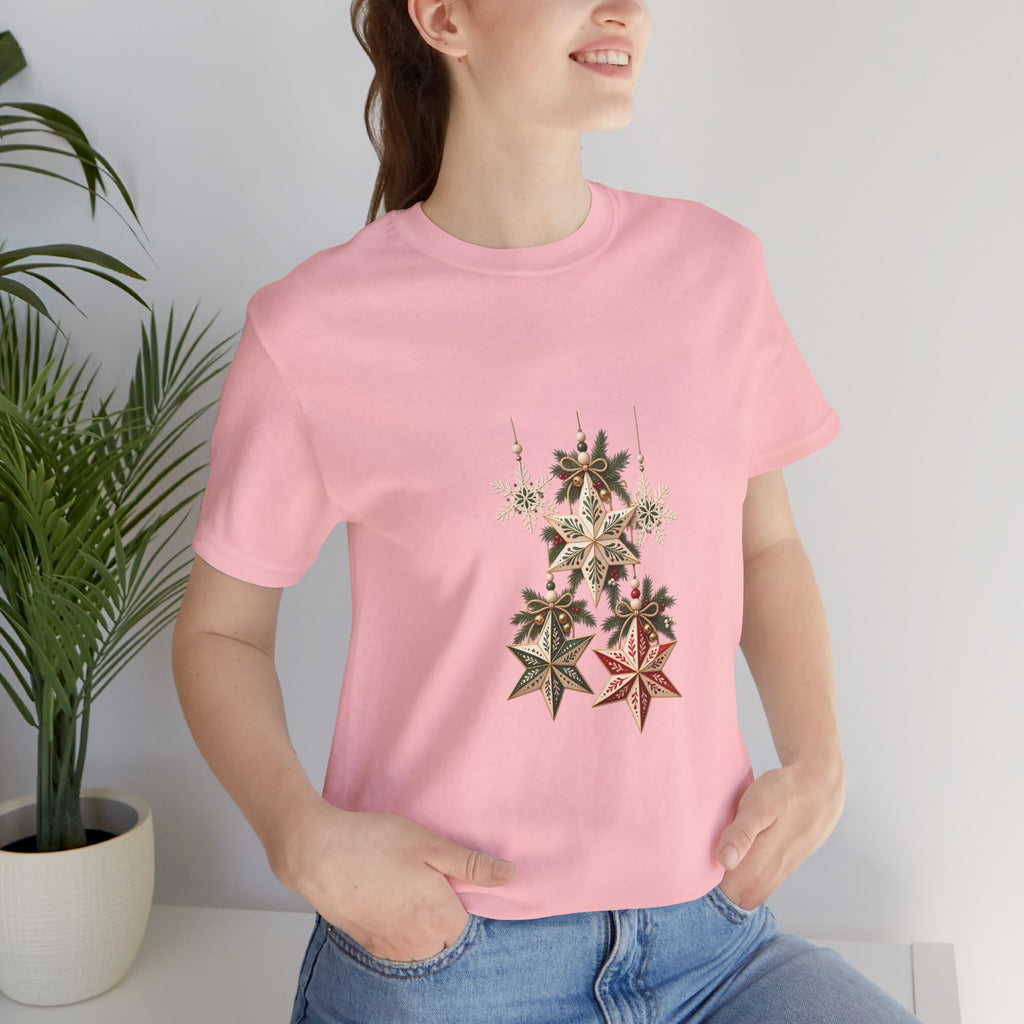 Christmas Star Ornaments T-Shirt — Vintage Holiday Stars Tee