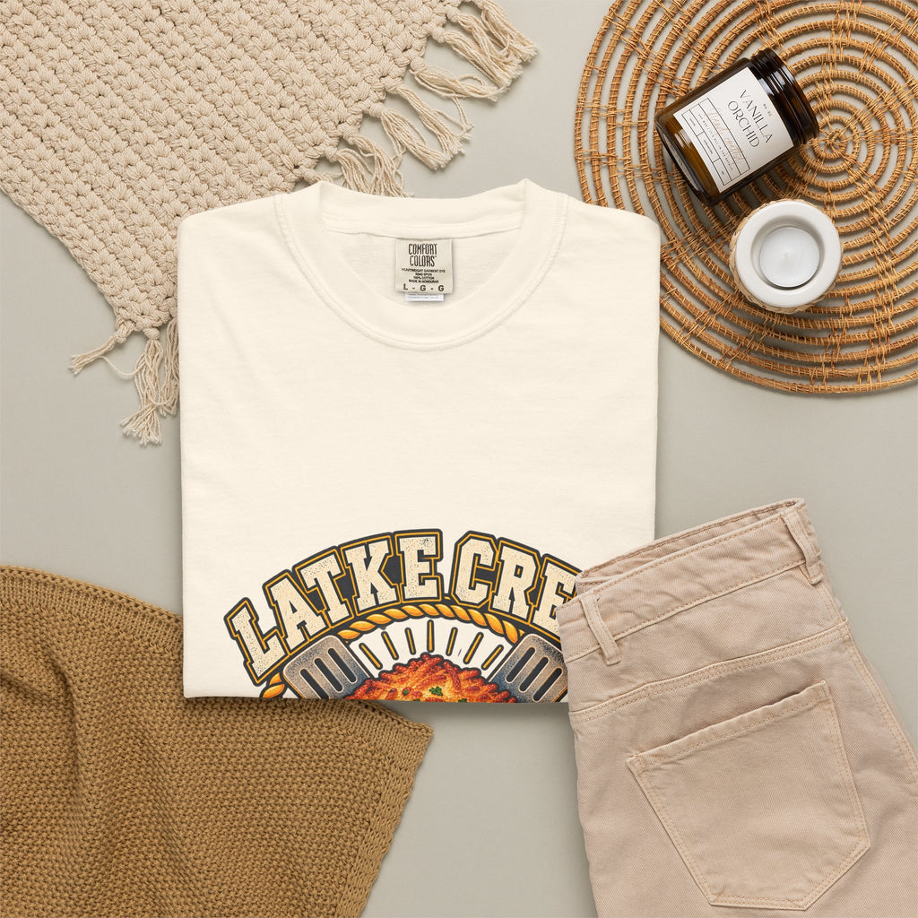 Latke Crew Illustration T-Shirt | Hanukkah Potato Pancake Design