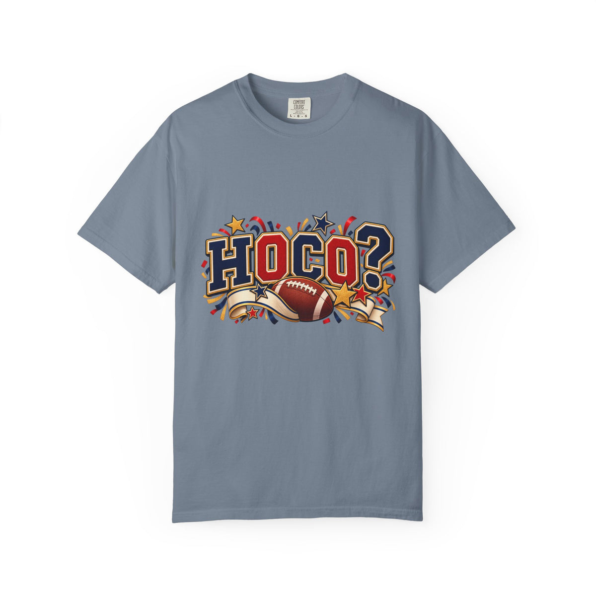 HOCO? Football Homecoming T-shirt | School Spirit, Stars & Banner Design