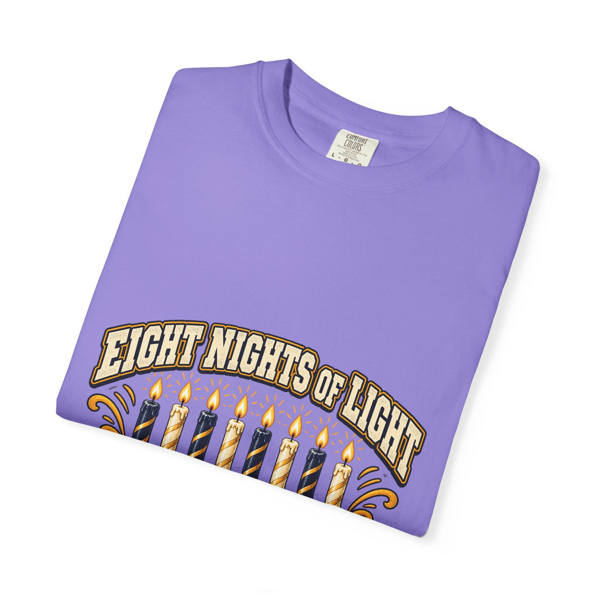 Eight Nights of Light Menorah Tee | Hanukkah T-Shirt, Menorah Illustration