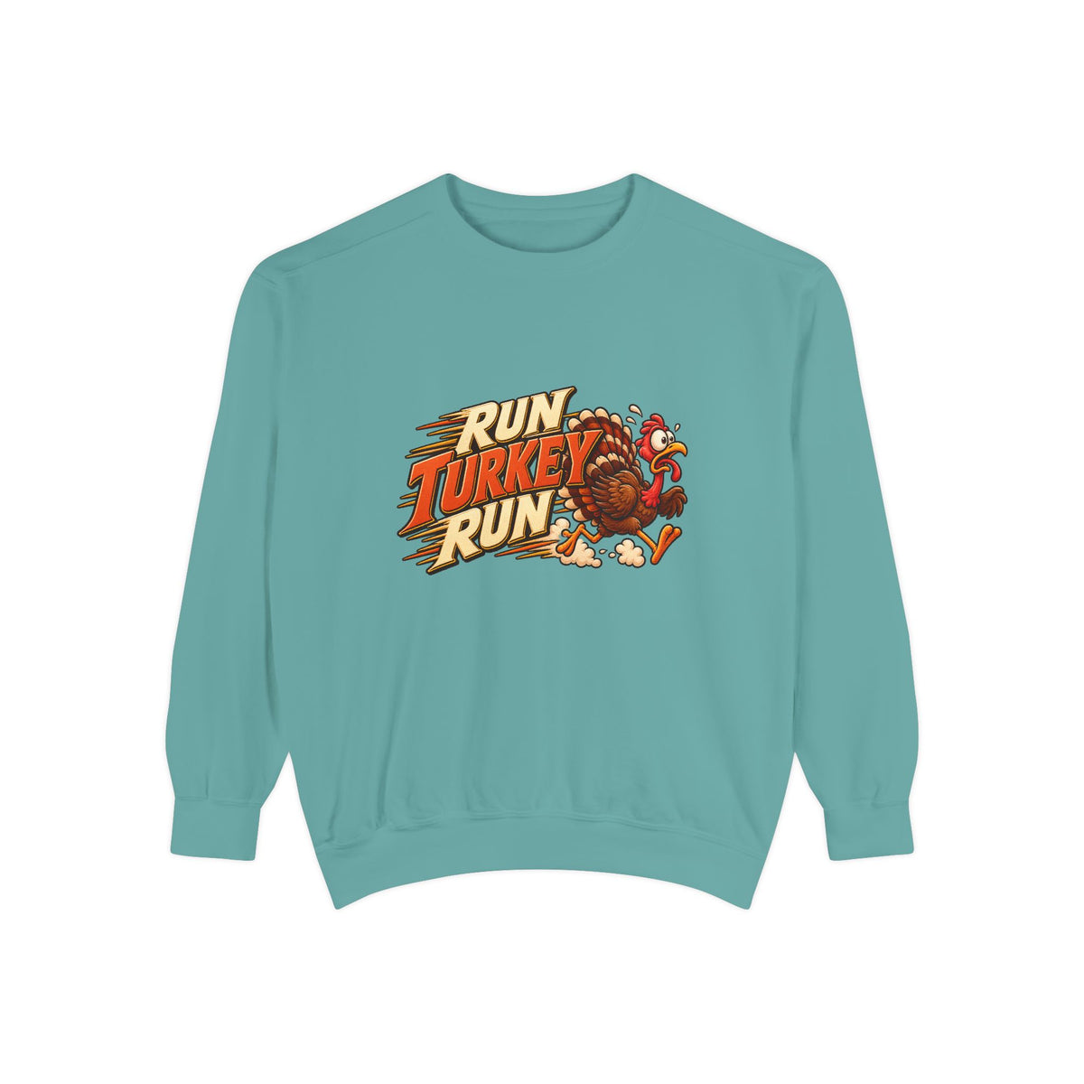 Run Turkey Run Sweatshirt — Funny Thanksgiving Crewneck Sweatshirt, Turkey Day Humor, Fall Family Gathering Top