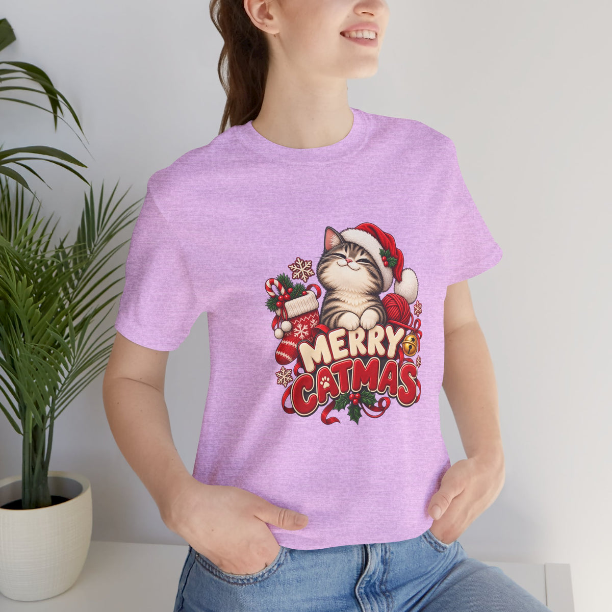 Merry Catmas T-Shirt – Cute Christmas Cat Holiday Tee