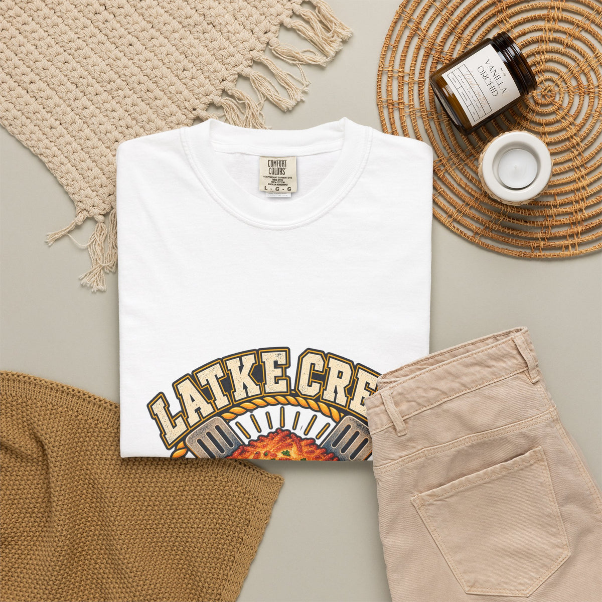 Latke Crew Illustration T-Shirt | Hanukkah Potato Pancake Design