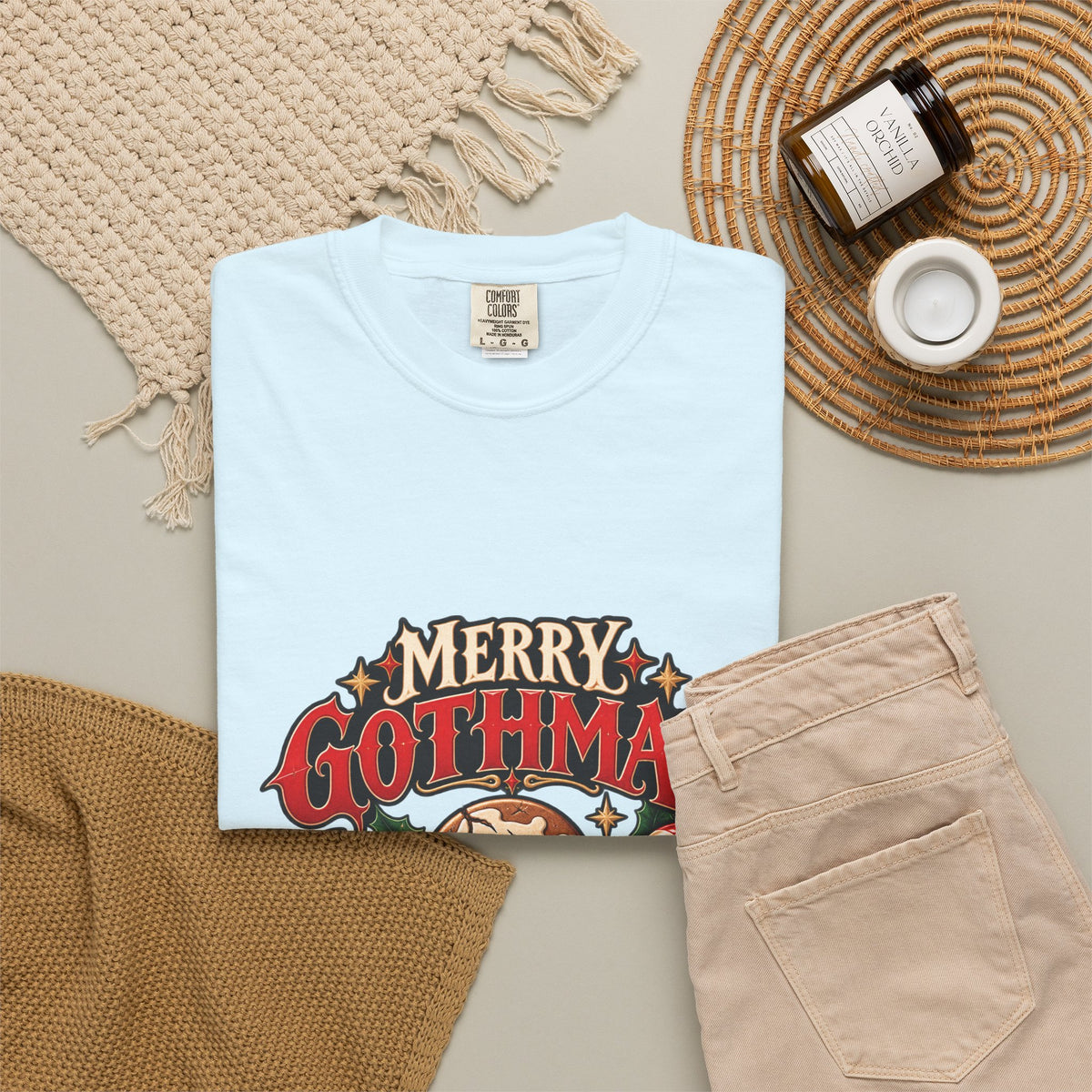 Merry Gothmas skull gingerbread graphic T-shirt | Gothic Christmas tee