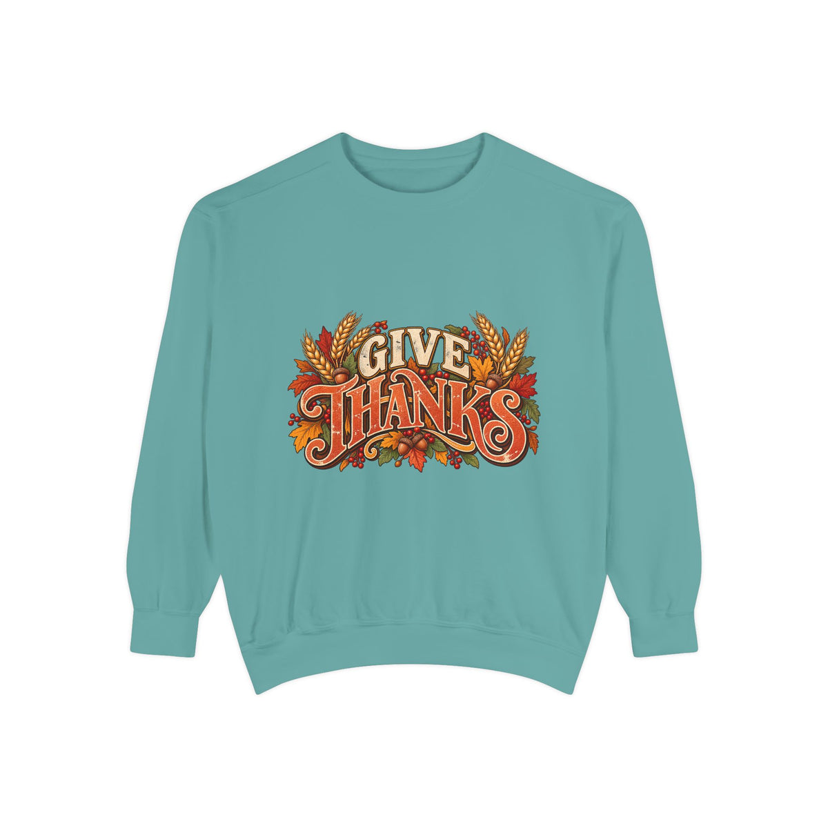 Give Thanks Fall Leaves Sweatshirt | Thanksgiving Seasonal Crewneck