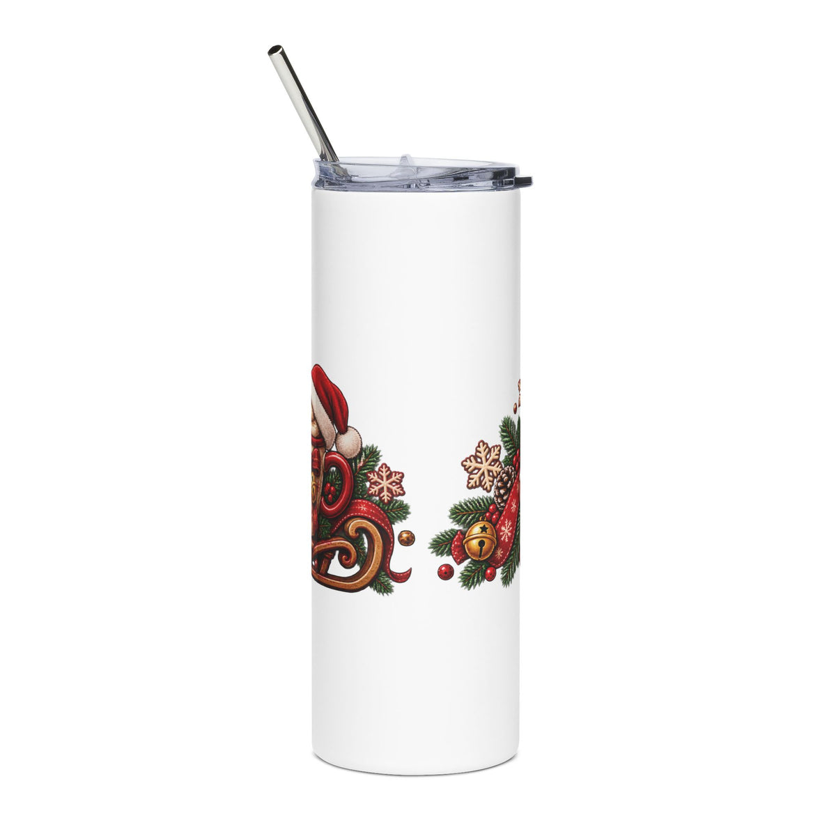 20oz Stainless Steel Tumbler — "Sleigh My Coffee" Christmas Travel Cup
