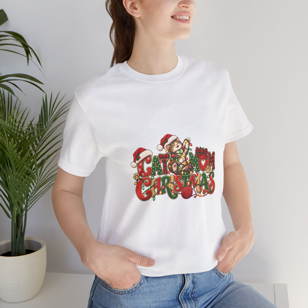 Christmas Cat Tee — Cute "Cat-ty Christmas" Holiday T-Shirt with Santa Cat Design