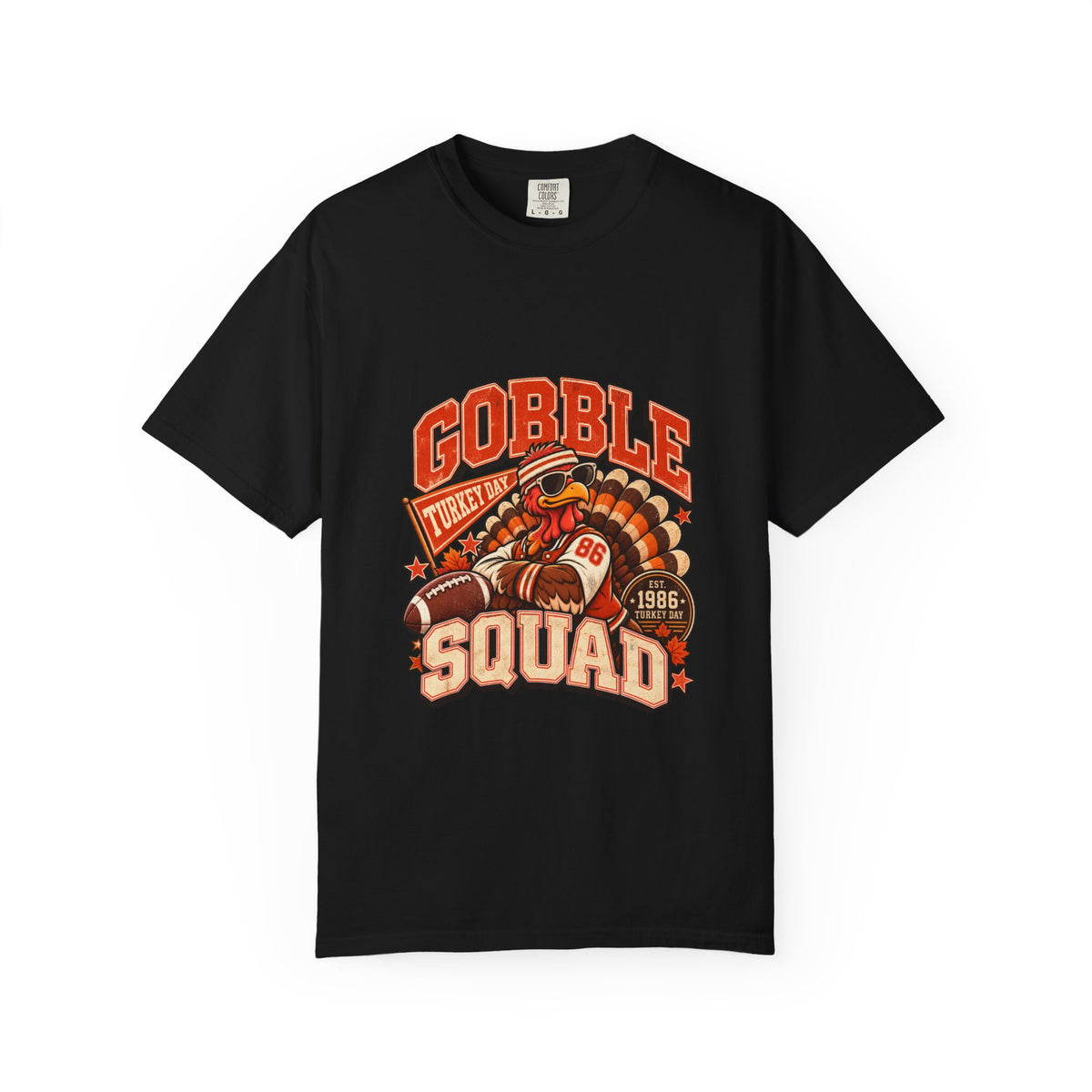 Gobble Squad Turkey Football Helmet T-Shirt | Thanksgiving Turkey Sports Tee