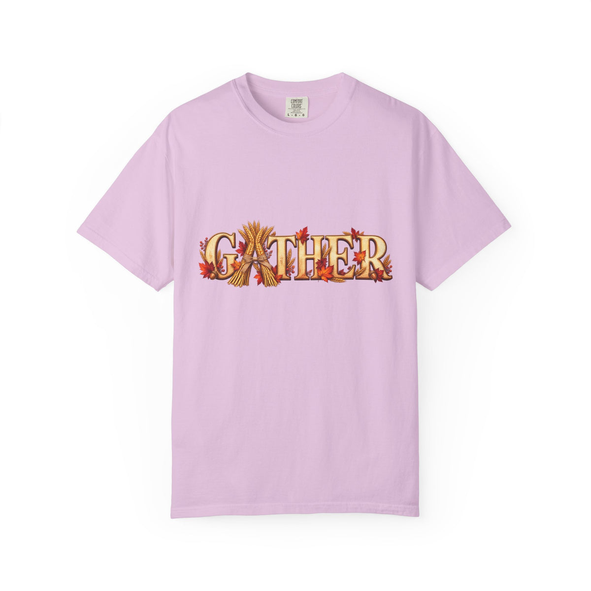 Gather Fall T-Shirt — Autumn Leaves Harvest Graphic Tee, Thanksgiving Family Gathering Shirt, Rustic Fall Gift
