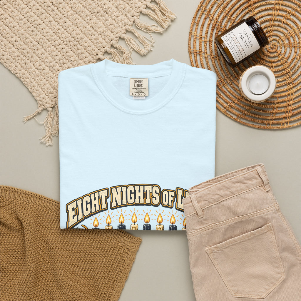 Eight Nights of Light Menorah Tee | Hanukkah T-Shirt, Menorah Illustration