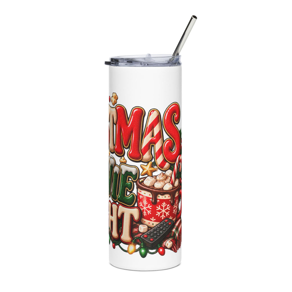 Christmas Movie Night Tumbler — 20oz Stainless Steel Holiday Cup