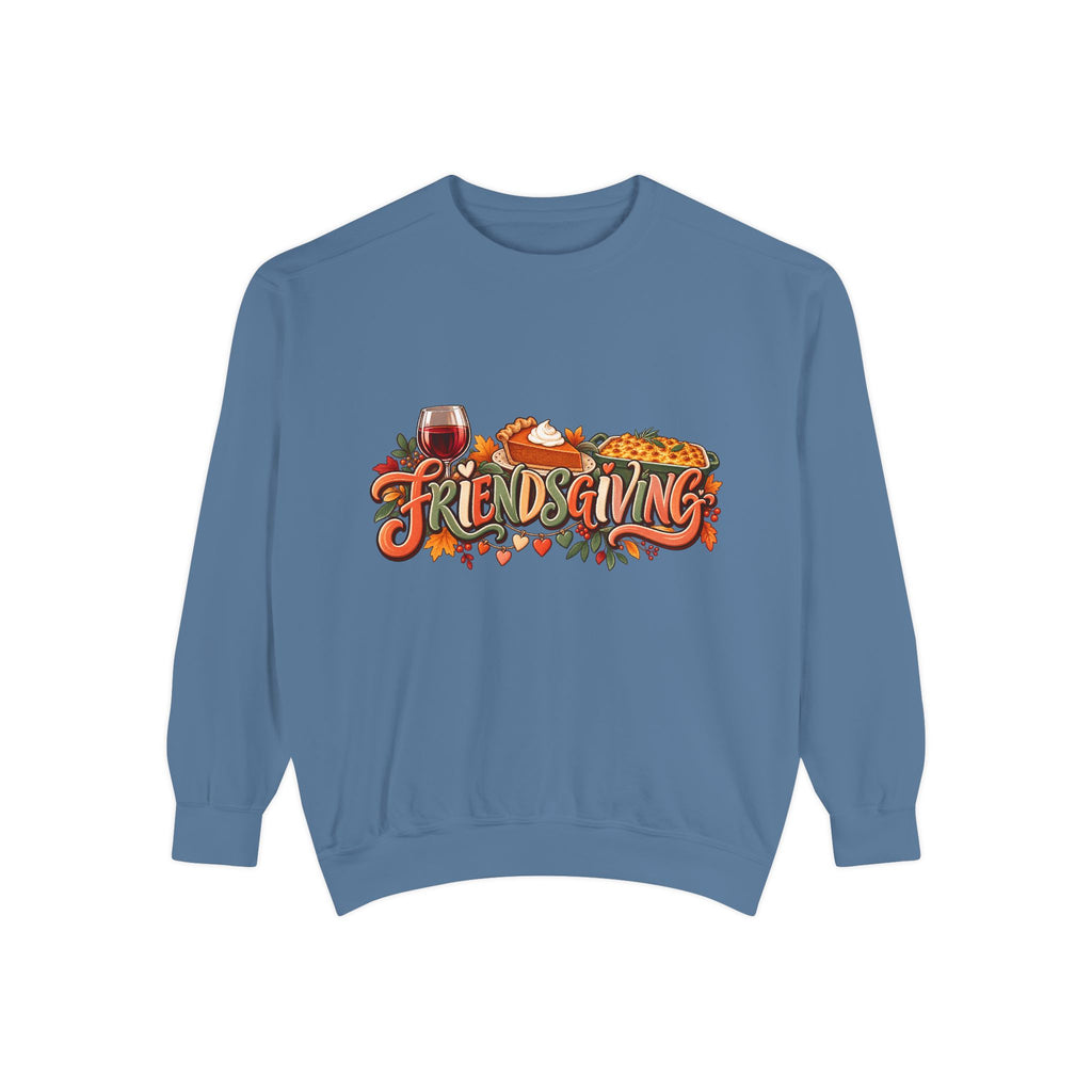 Friendsgiving sweatshirt | Thanksgiving fall leaves turkey wine