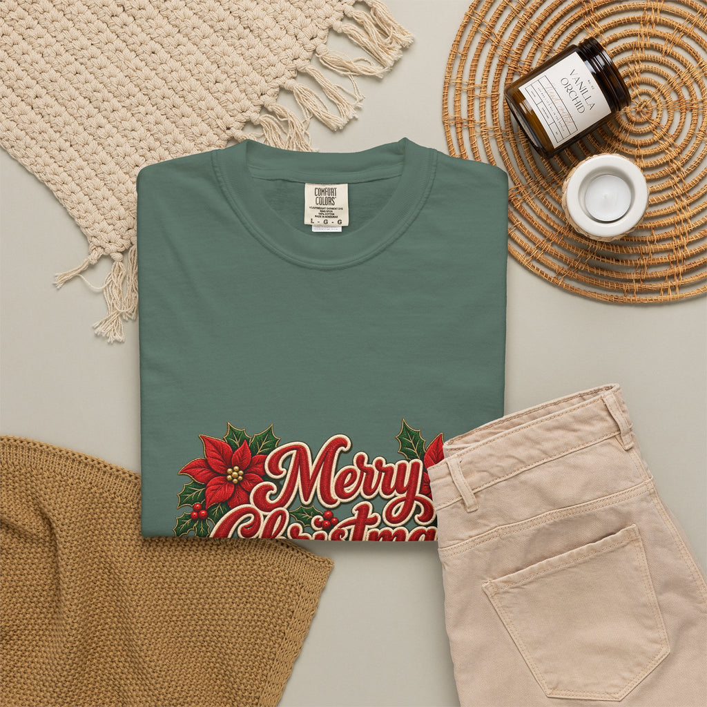 Merry Christmas Poinsettia T-Shirt