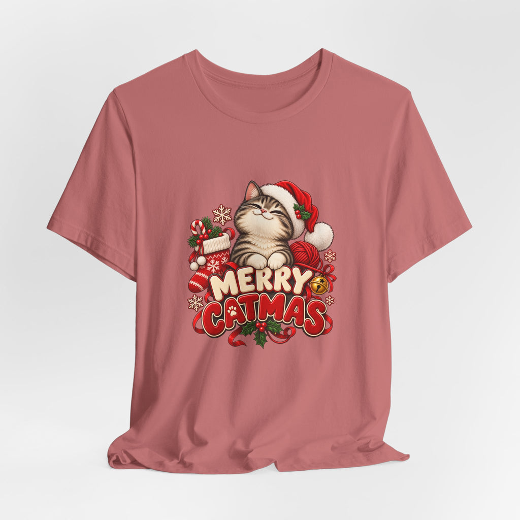 Merry Catmas T-Shirt – Cute Christmas Cat Holiday Tee