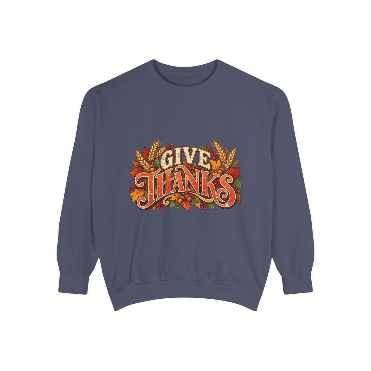 Give Thanks Fall Leaves Sweatshirt | Thanksgiving Seasonal Crewneck