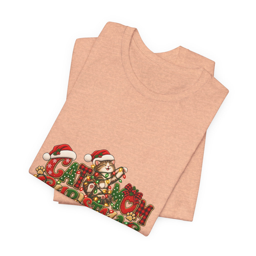 Christmas Cat Tee — Cute "Cat-ty Christmas" Holiday T-Shirt with Santa Cat Design